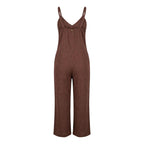 Artigli Tuta Donna Marrone Spalline Scollo V Made in Italy - AbbiMar