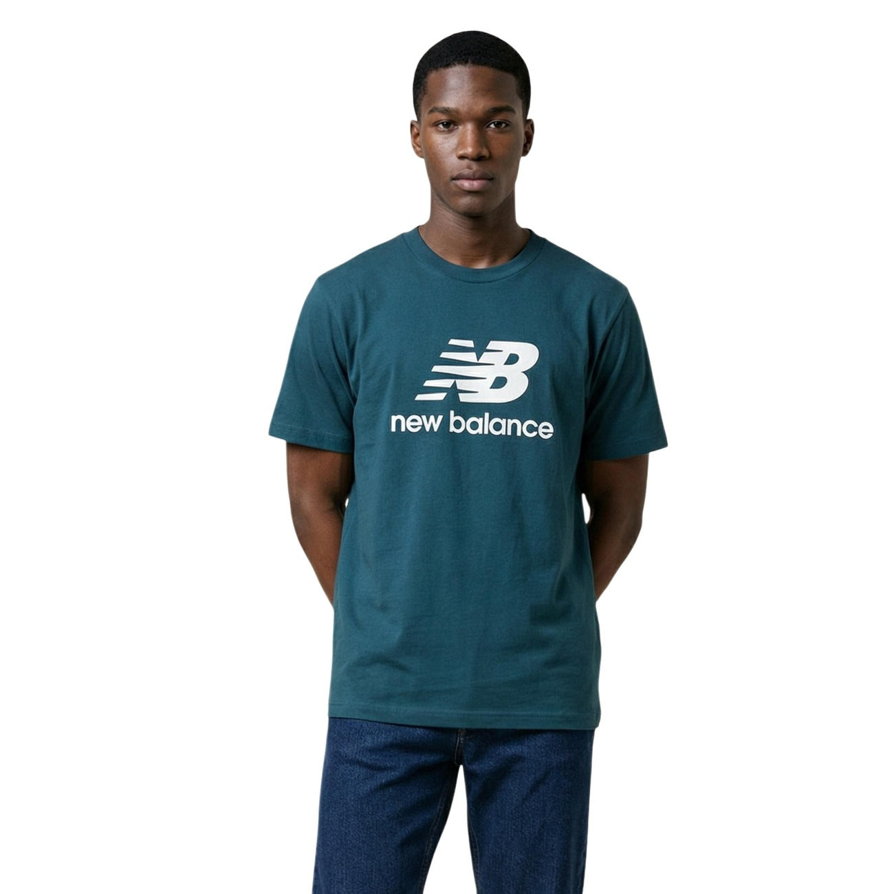 New Balance T-Shirt Uomo Verde Stampa Maniche Corte