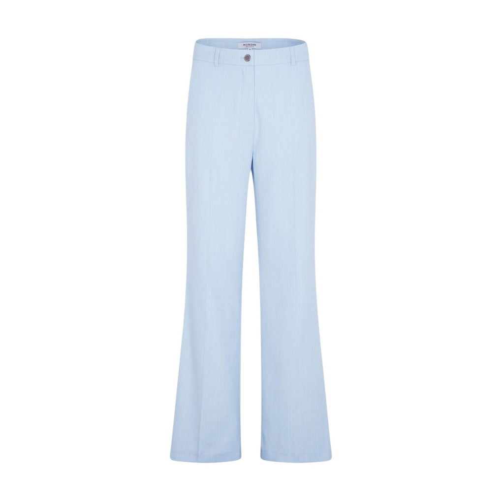 Morgan De Toi Pantaloni Donna Azzurro Gessato Zip Bottone - AbbiMar
