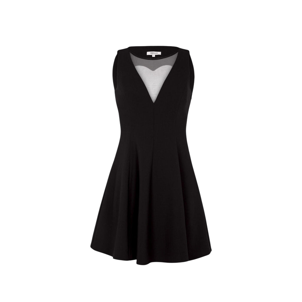 Morgan De Toi Abito Donna Nero Smanicato Scollo Tondo - AbbiMar