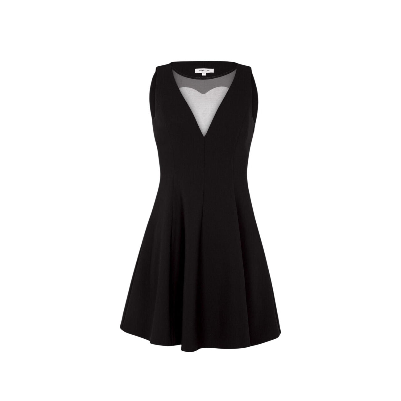 Morgan De Toi Abito Donna Nero Smanicato Scollo Tondo - AbbiMar