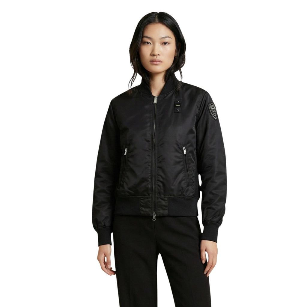 Blauer Giacca Donna Nero Cerniera Maniche Lunghe Tasche - AbbiMar
