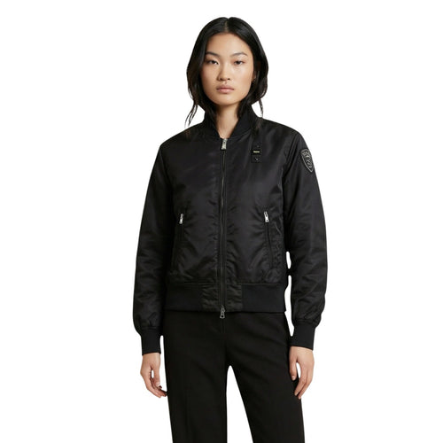 Blauer Giacca Donna Nero Cerniera Maniche Lunghe Tasche - AbbiMar