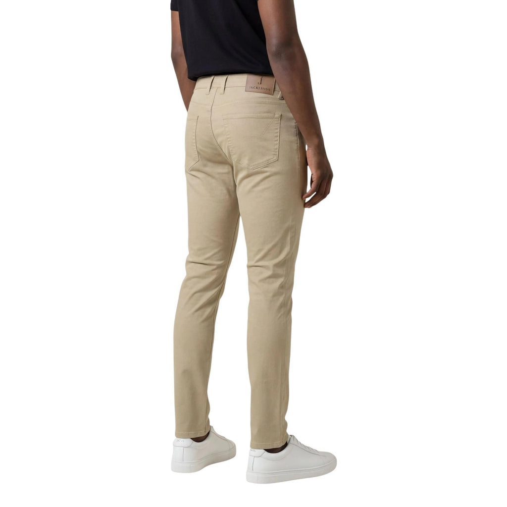 Jeckerson Pantaloni Uomo Beige Ciniglia Zip Tasche - AbbiMar