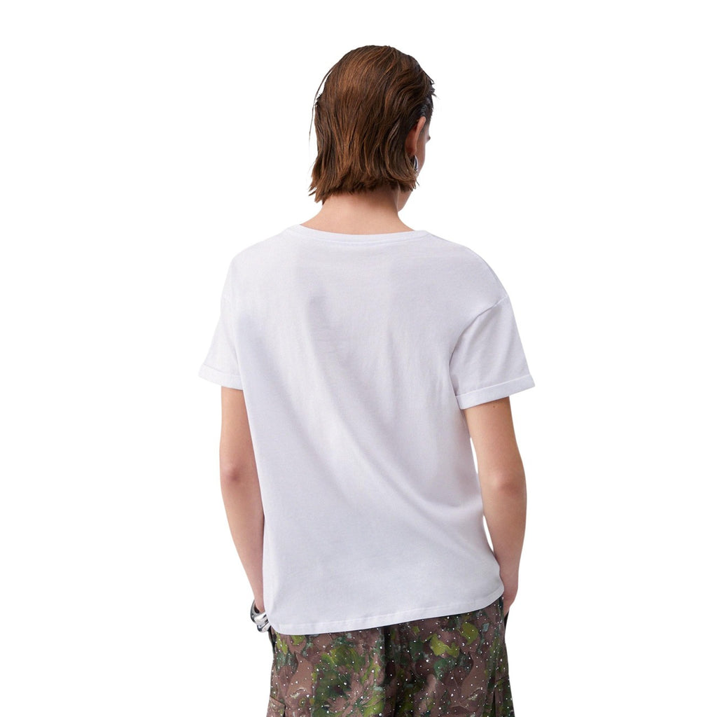 Liu Jo T-Shirt Donna Bianco Cotone Tasca Singola - AbbiMar
