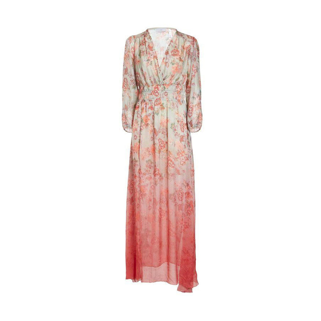 Guess Abito Donna Rosso Floreale Maniche 3/4 Seta - AbbiMar