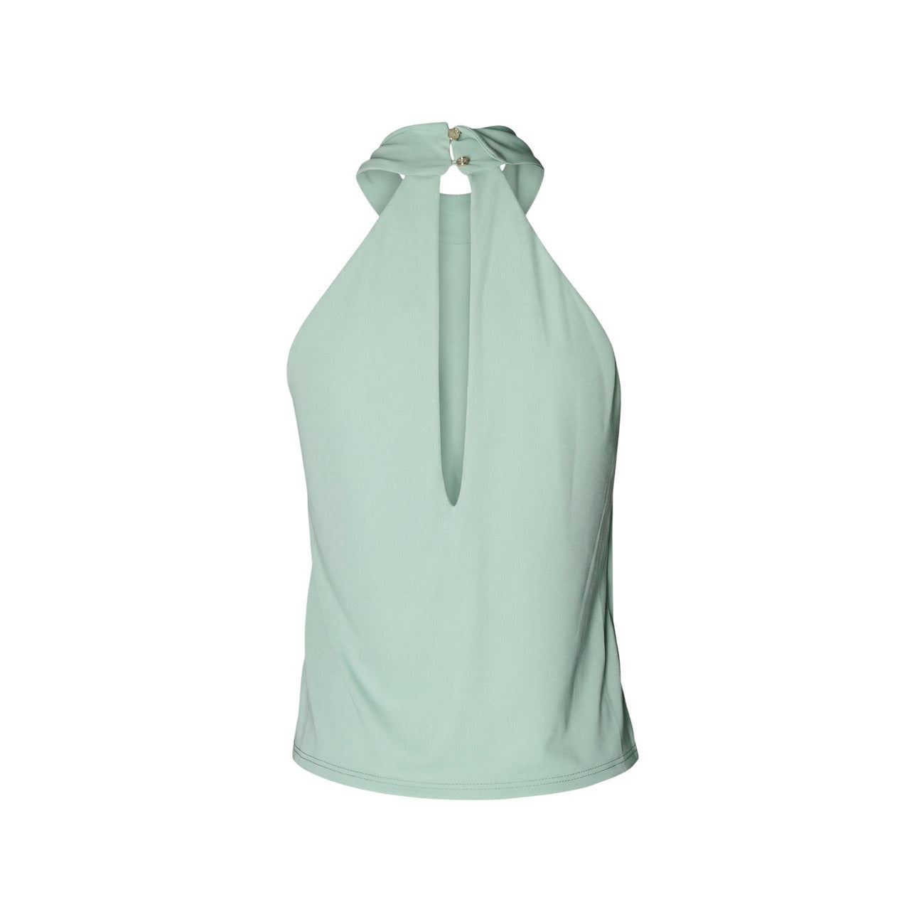 Artigli Top Donna Verde Smanicato Scollo Alto Made in Italy - AbbiMar