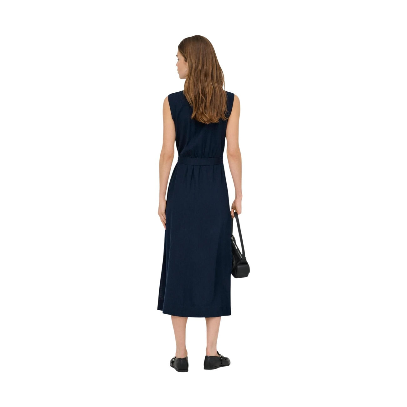 Only Abito Donna Blu Smanicato Lino con Cintura - AbbiMar