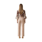 Artigli Camicia Donna Beige Stampa Cotone Maniche 3/4 - AbbiMar