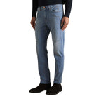 Jeckerson Jeans Uomo Azzurro Cotone Organico Zip Bottone - AbbiMar