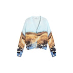 Desigual Cardigan Donna Azzurro Stampa Cotone Maniche Lunghe - AbbiMar