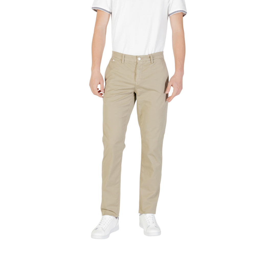 Replay Pantaloni Uomo Verde Cotone Zip Tasche - AbbiMar