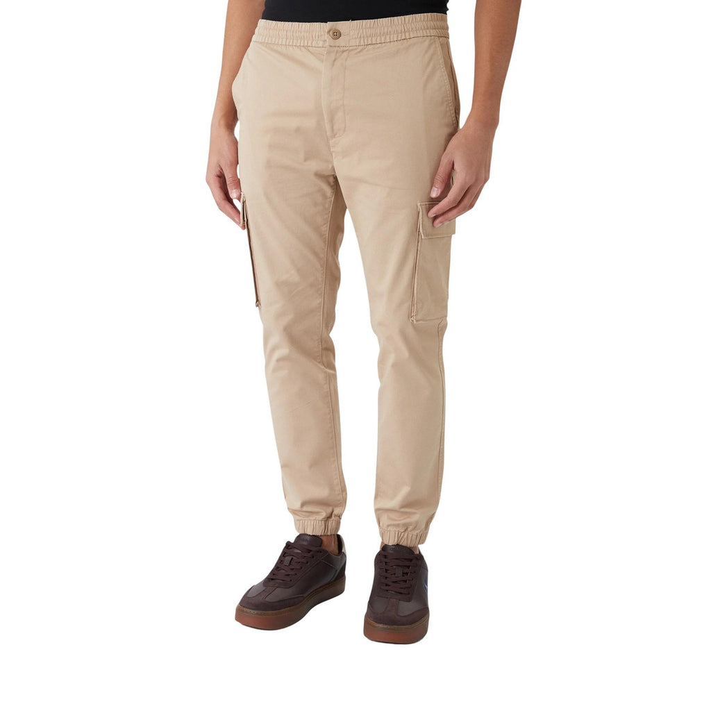 Calvin Klein Jeans Pantaloni Uomo Beige Cotone Zip Tasche Laterali - AbbiMar