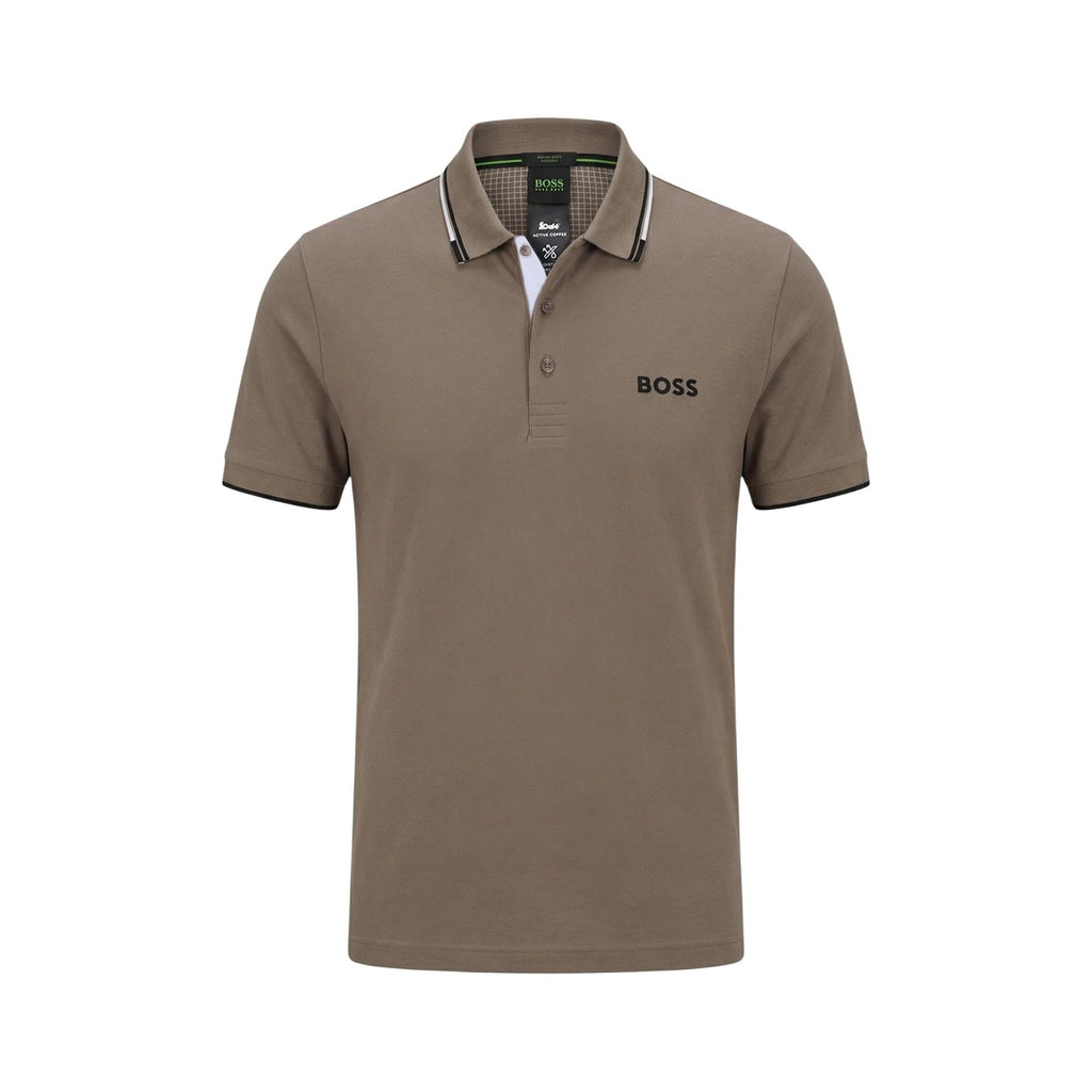 Boss Polo Uomo Beige Cotone Maniche Corte - AbbiMar