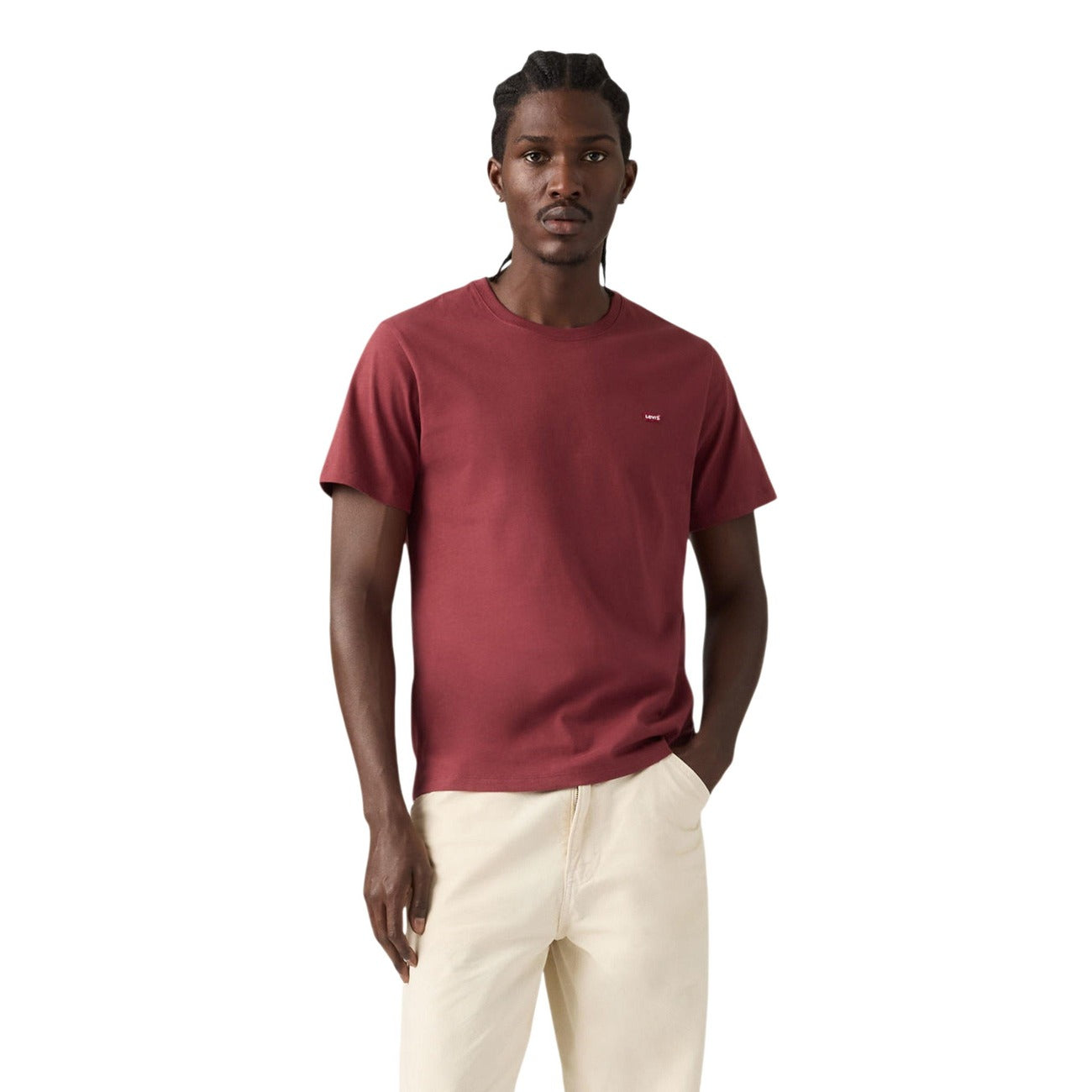 Levi's T-Shirt Uomo Bordeaux Cotone Maniche Corte