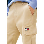Tommy Hilfiger Jeans Pantaloni Uomo Beige Cotone Organico Zip - AbbiMar