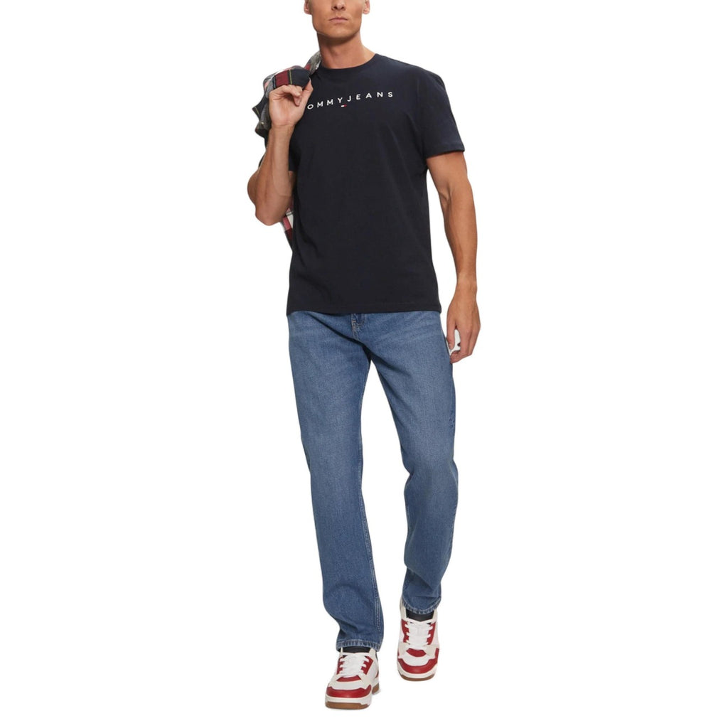 Tommy Hilfiger Jeans T-Shirt Uomo Blu Stampa Cotone Organico - AbbiMar
