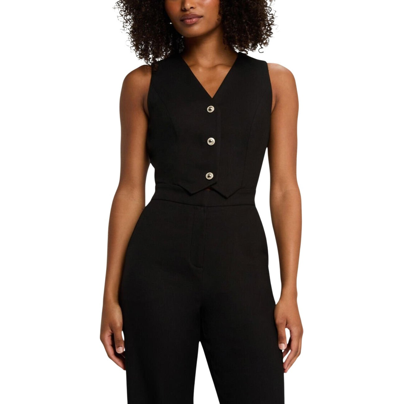 Morgan De Toi Tuta Donna Nero Smanicato Bavero Tasche - AbbiMar