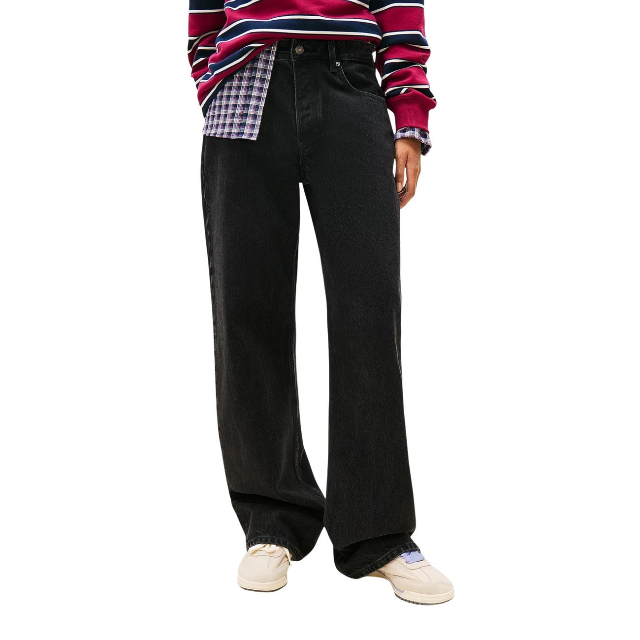 Tommy Hilfiger Jeans Donna Nero Cotone Organico Lyocell - AbbiMar