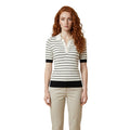 Liu Jo Polo Donna Bianco Righe Maniche Corte Scollo V - AbbiMar