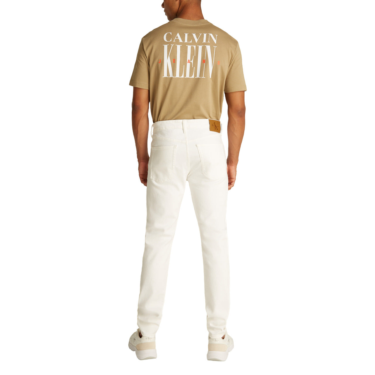 Calvin Klein Jeans Uomo Bianco Cotone Organico Zip Bottone - AbbiMar