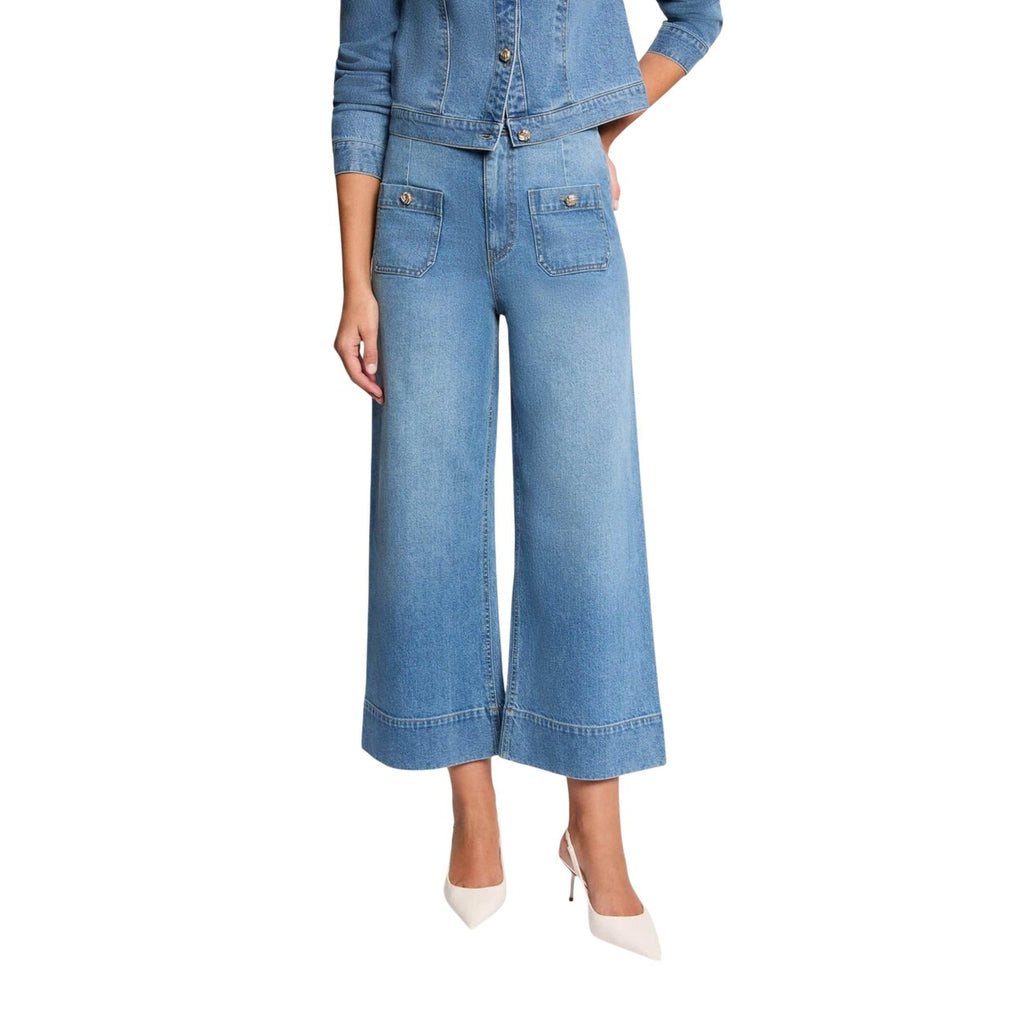 Morgan De Toi Jeans Donna Azzurro Cotone Organico Zip Bottone - AbbiMar