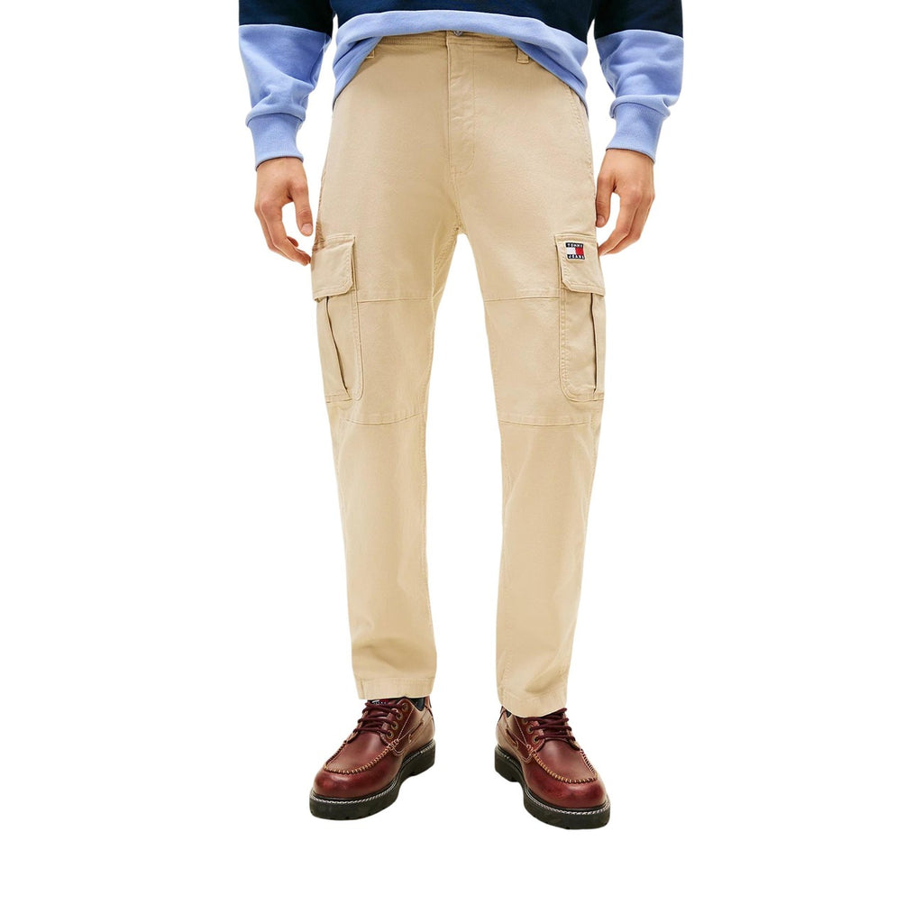 Tommy Hilfiger Jeans Pantaloni Uomo Beige Cotone Organico Zip - AbbiMar