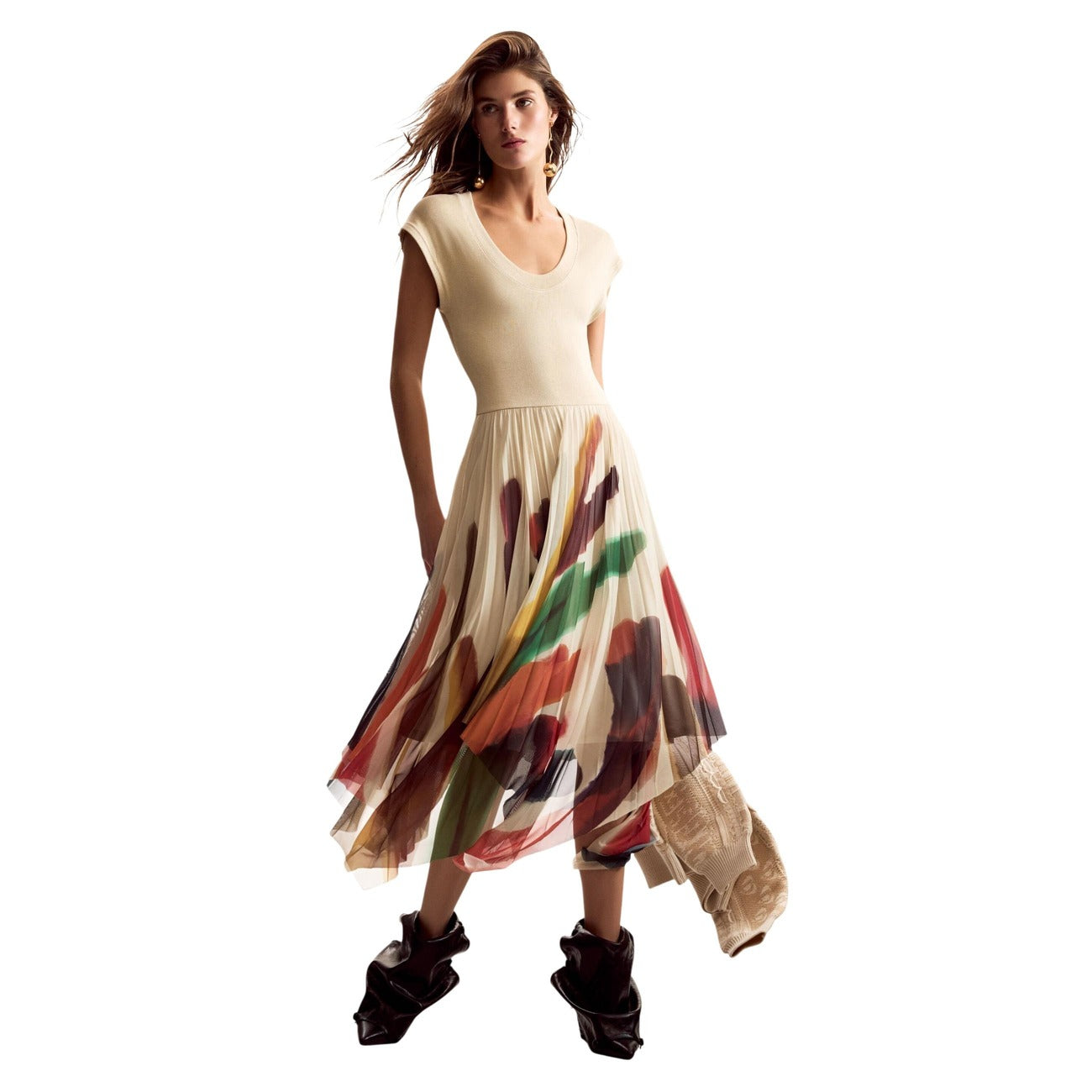 Desigual Abito Donna Beige Stampa Maniche Corte - AbbiMar