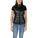 Blauer Gilet Donna Nero Smanicato Scollo Alto Tasche - AbbiMar