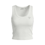 Guess Active Top Donna Bianco Smanicato Scollo Tondo - AbbiMar