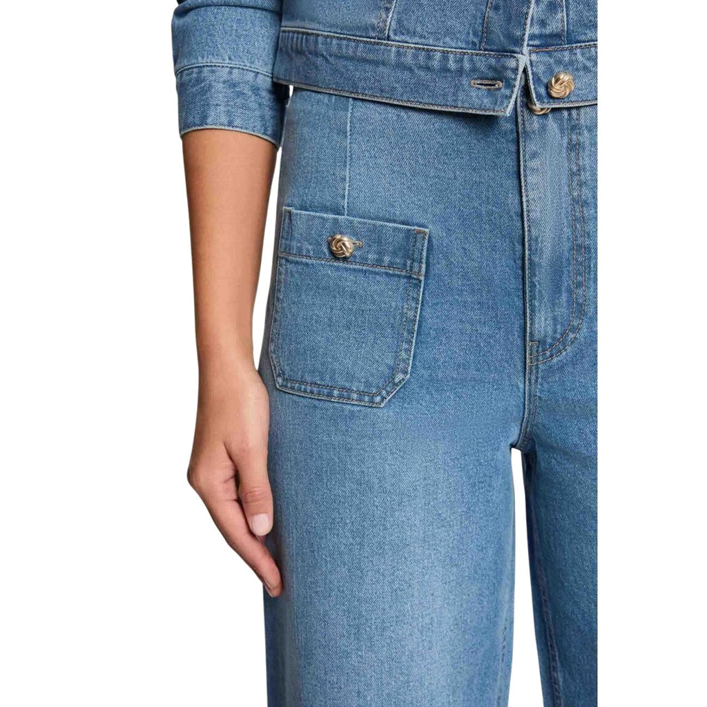 Morgan De Toi Jeans Donna Azzurro Cotone Organico Zip Bottone - AbbiMar
