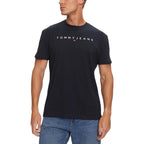 Tommy Hilfiger Jeans T-Shirt Uomo Blu Stampa Cotone Organico - AbbiMar
