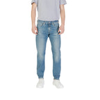 Replay Jeans Uomo Blu 100% Cotone Zip Bottone Tasche - AbbiMar