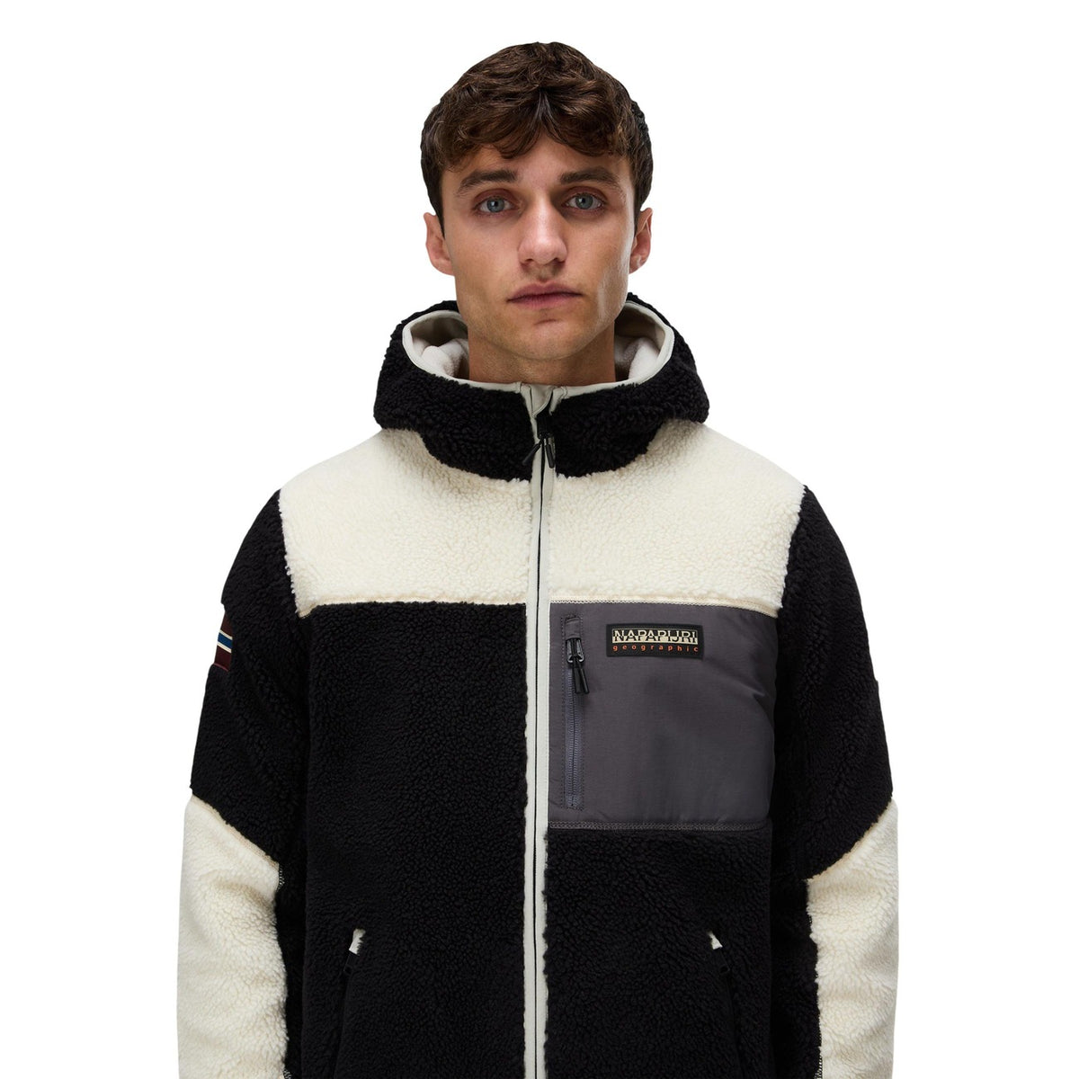 Giacca Pile Napapijri Uomo con Cappuccio Multicolor | Abbimar Napapijri