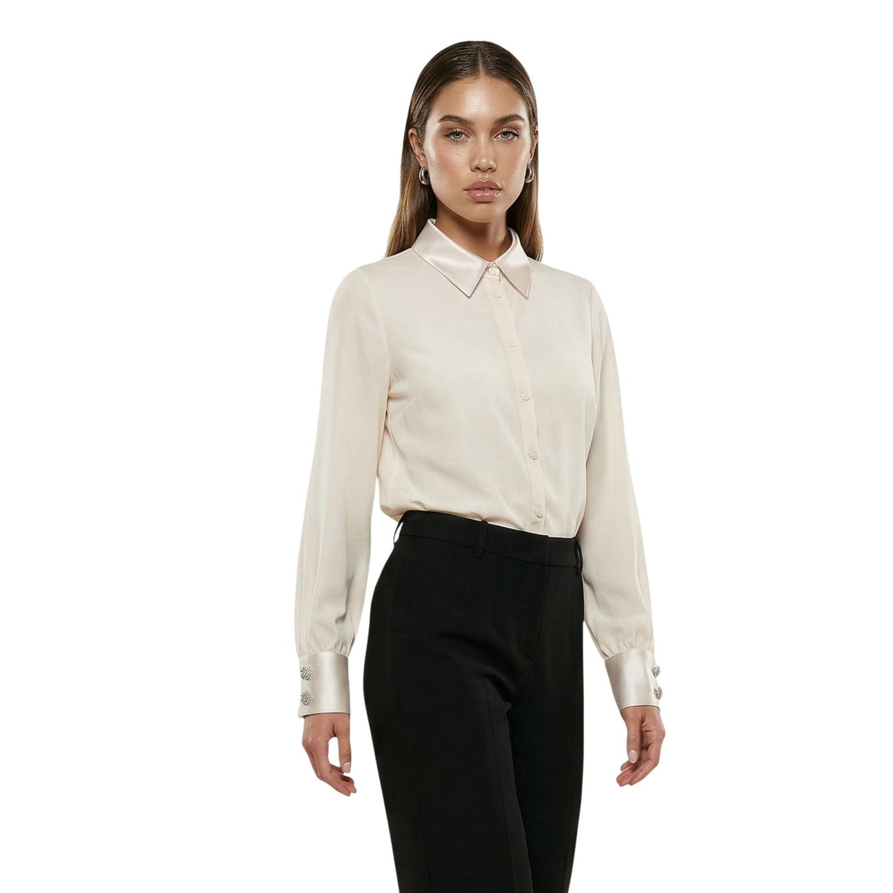 Artigli Camicia Donna Beige Maniche Lunghe Made in Italy - AbbiMar