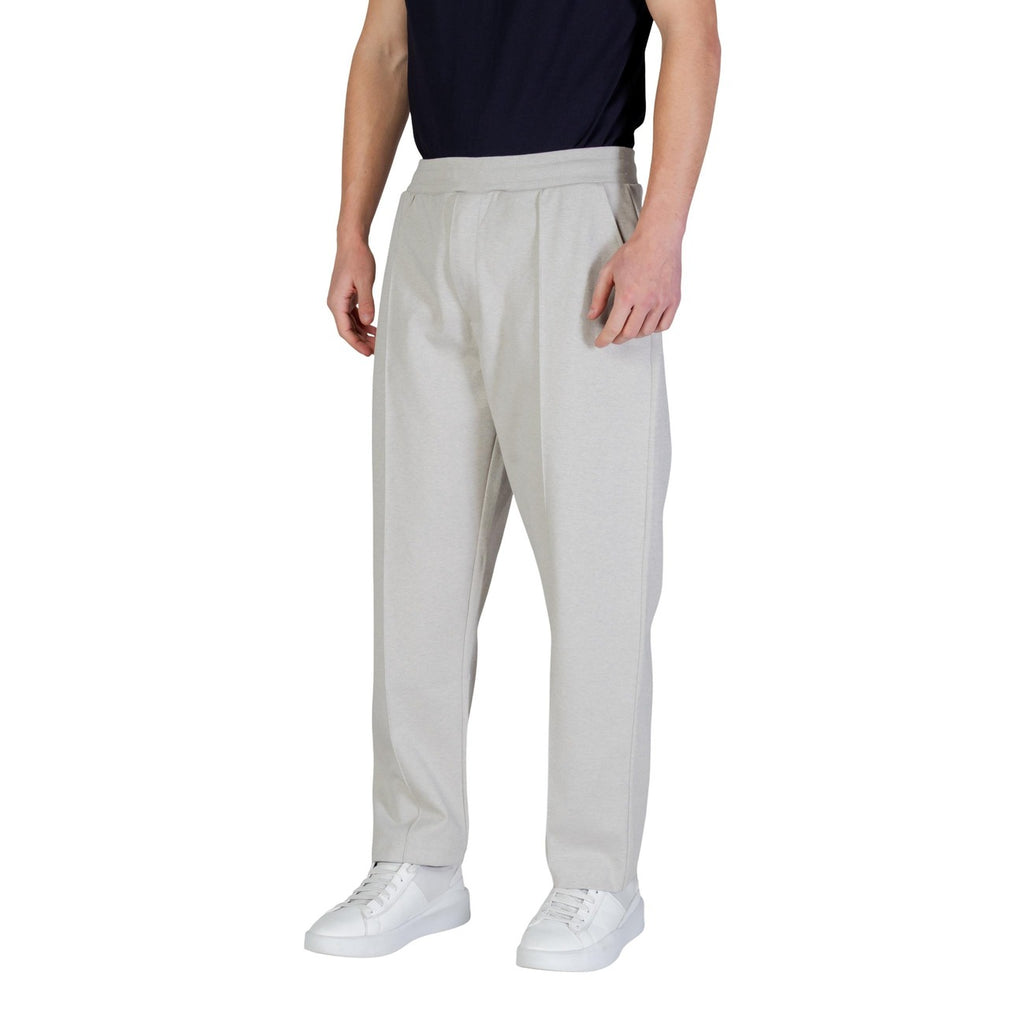 Boss Pantaloni Uomo Grigio Cotone Lacci Tasche - AbbiMar