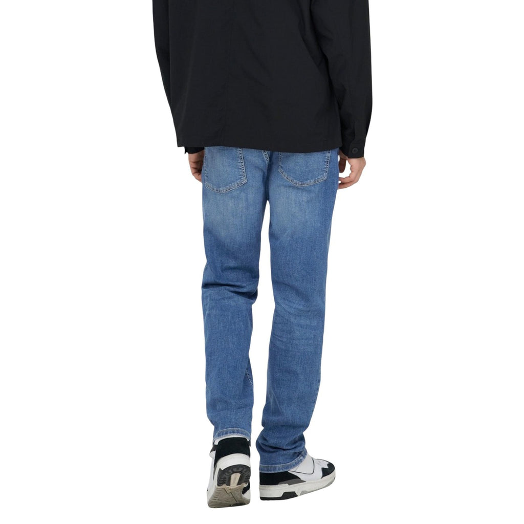 Only & Sons Jeans Uomo Azzurro Cotone Elastan Zip Bottone - AbbiMar
