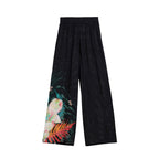 Desigual Pantaloni Donna Nero Floreale Viscosa - AbbiMar