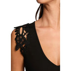 Morgan De Toi Top Donna Nero Smanicato Scollo V - AbbiMar