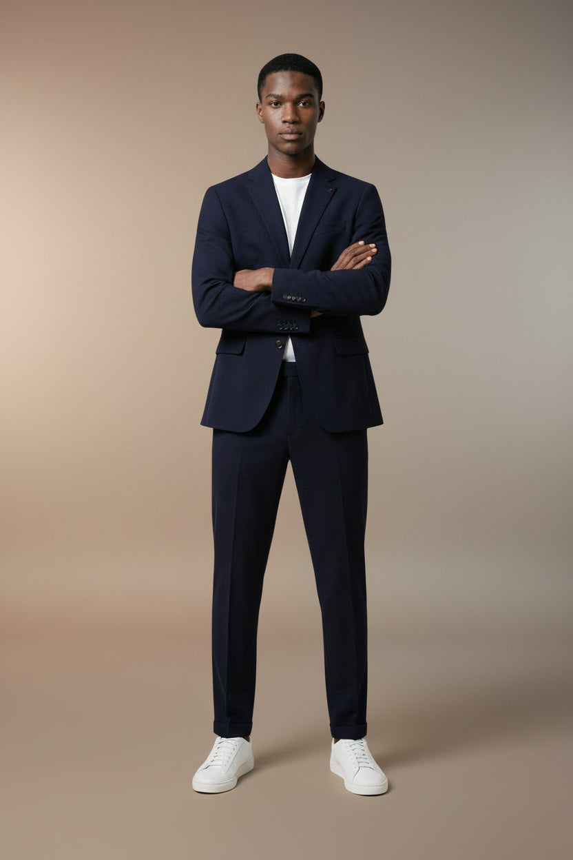 Mulish Abito Uomo Blu Bottoni Bavero Made in Italy