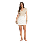 Morgan De Toi Blouse Donna Beige Maniche Corte Scollo V - AbbiMar