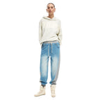 Desigual Jeans Donna Azzurro Lacci Cotone Tasche - AbbiMar
