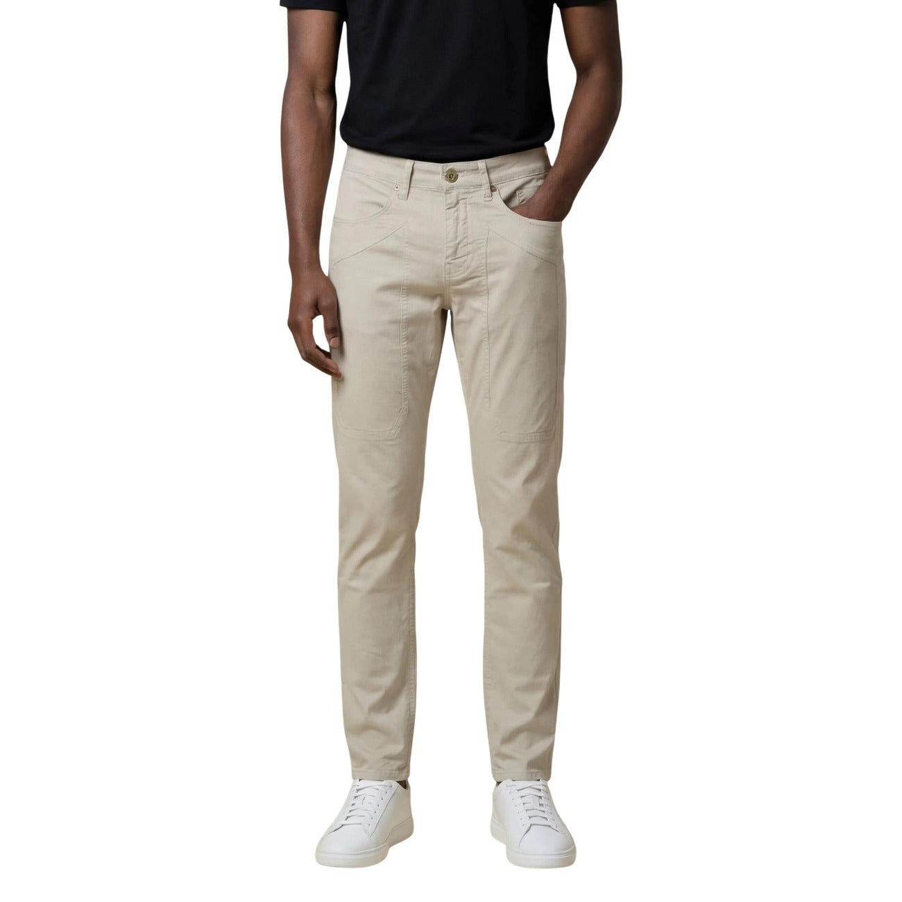 Jeckerson Pantaloni Uomo Beige Ciniglia Zip Tasche - AbbiMar