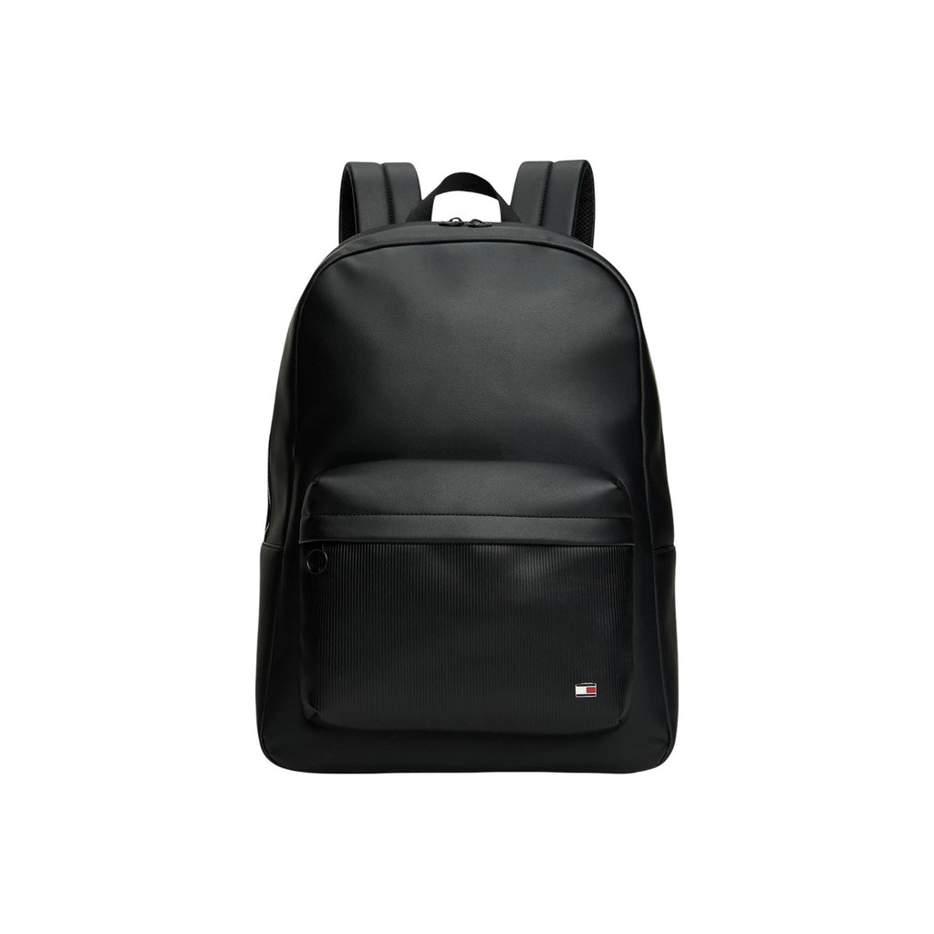 Tommy Hilfiger Zaino Uomo Nero Cerniera Tasche Poliuretano - AbbiMar