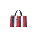Liu Jo Borsa Donna Blu Righe Cotone Tasca Interna - AbbiMar