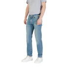 Replay Jeans Uomo Blu 100% Cotone Zip Bottone Tasche - AbbiMar