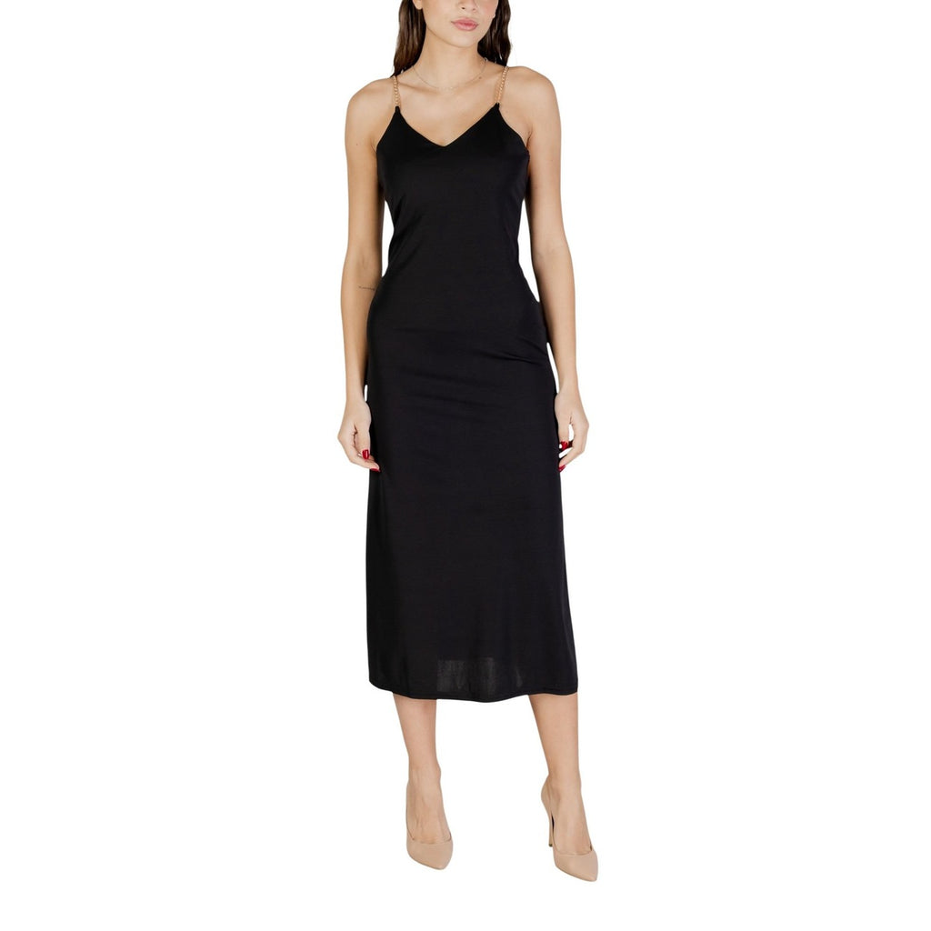 Morgan De Toi Abito Donna Nero Spalline Scollo V - AbbiMar