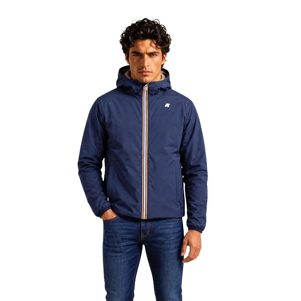 K-Way Giacca Uomo Blu con Chiusura a Cerniera Kway
