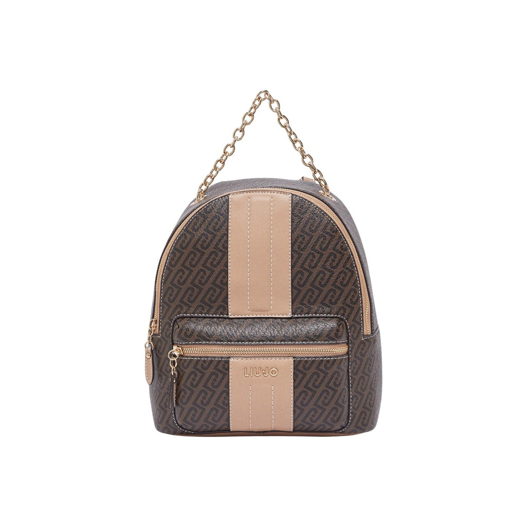 Liu Jo Borsa Donna Marrone Stampa Poliuretano Cerniera Shopper - AbbiMar