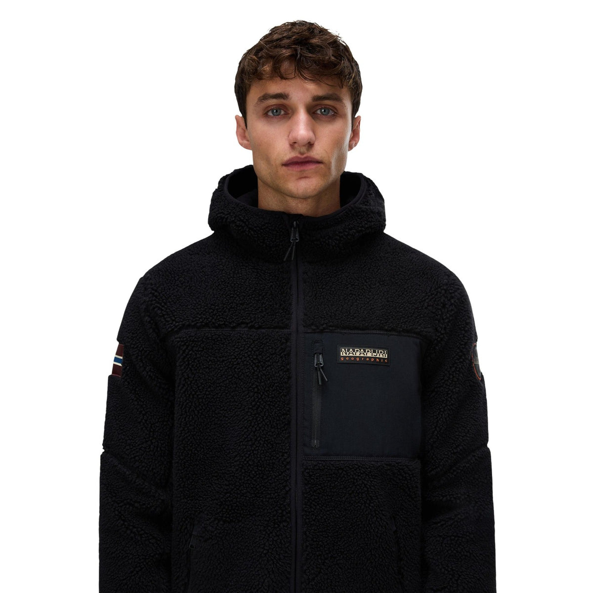 Giacca Pile Napapijri Uomo con Cappuccio Multicolor | Abbimar Napapijri